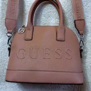 Guess "Berkton" dome satchel handbag with dual handles in blush NWT